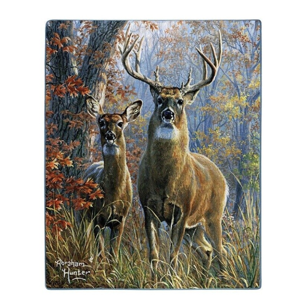 American Heritage Throw Blanket Unisex 50x60 Multicolor New Forest Monarch Deer